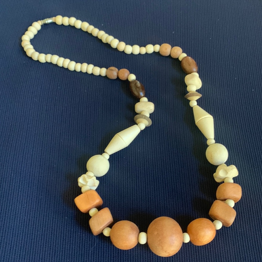 Handmade Wood Bead Necklace